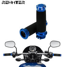Мотоциклетные резиновые ручки 1 дюйм, 25 мм, алюминиевая рукоятка CNC, синий захват для Harley Touring Dyna Softail Sportster Road Glide 2024 - купить недорого
