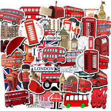 10/30/50Pcs London Red Bus Style Waterproof PVC Stationery Sticker Luggage Laptop Graffiti Skateboard Children Toy DIY Sticker 2024 - buy cheap