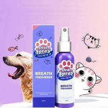 60ml Pet Dog Teeth Cleaner Fresh Breath Spray Refrescante do Hálito Bochechos Dental Care Saudável Não-tóxico 2024 - compre barato