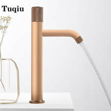 New Tall Sink faucet bathroom slim hot and cold Rose Gold basin water mixer tap bathroom sink faucet art carved brass tap 2024 - buy cheap