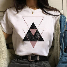 Cotton 2021 European And American Fashion Geometric Pattern Printed T-shirt Female 90s Graphic T-shirt Harajuku Top Cotton T-shi 2024 - buy cheap