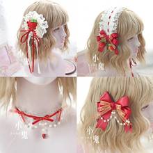 Crianças lolita faixa de cabelo headdress bowknot rendas princesa acessórios para o cabelo hairpin espanha retro palácio a96 2024 - compre barato