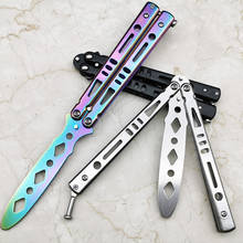 Butterfly knife practice training folding knife stainless steel game toy without blade csgo can flip deformation small flip 2024 - buy cheap