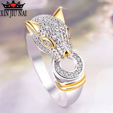 Anel dourado de leopardo, anel para adoração de satanás, animais, joias para presentes, design original com zircônio de alta qualidade 2024 - compre barato