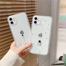 Bonito transparente dos desenhos animados astronautas telefone estojo para iphone 11 12 pro max x xr xs max 7 8 plus se2020 à prova de choque macio tpu capa 2024 - compre barato