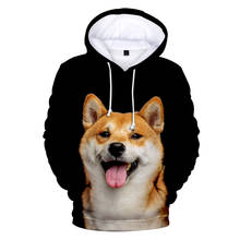 Moletom infantil shiba inu 3d com capuz, pulôver para homens/mulheres de manga comprida casual e engraçado da akita dog roupas de crianças 2024 - compre barato