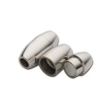 1pc apenas prata tom 316l aço inoxidável magnético pulseira fechos conectores se encaixa para 3.3mm redondo tampas de extremidade do cabo de couro 2024 - compre barato