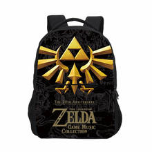 Nova moda náilon 16 polegadas impressão saco zelda dos desenhos animados crianças mochila para tennager meninos livro schoolbag para crianças sacos de escola 2024 - compre barato