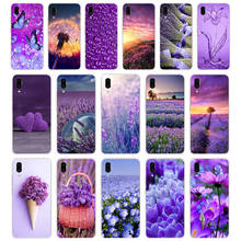 Funda de teléfono 349FG para Meizu Pro 7 Plus X8 C9 Pro Note 9, carcasa de silicona suave, regalo de flores púrpura lavanda Simple 2024 - compra barato