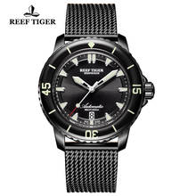 Риф Тигр/RT люксовый бренд Автоматическая нырять Для мужчин часы все черного цвета с супер-светящей 200 м Водонепроницаемый спортивные механические часы 2024 - купить недорого