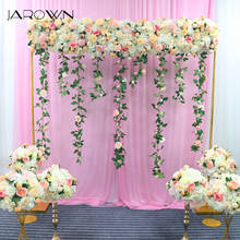 Jarown artificial rosa flor linha flor bola de casamento centerpieces vela vara flor suporte seda falso flores decoração da sua casa 2024 - compre barato