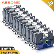 Absonic 10pk 18mm 241 para brother 241 fita laminada preto e branco para brother 641 compatível com rótulos de impressora 2024 - compre barato