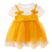 Летнее платье для девочек; платья-пачки с короткими рукавами для девочек; милое детское платье принцессы; Детские костюмы; хлопковая одежда для малышей 2024 - купить недорого