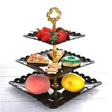 3 Tier Cake Stand Afternoon Tea Plates Party Tableware New Bakeware Tray Display Rack Christmas Cake Decorating Tools Kitchen 2024 - buy cheap