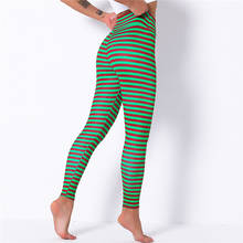 Leggings de Navidad para mujer, pantalones informales de cintura alta, elásticos, rayas, verde, novedad de 2021 2024 - compra barato