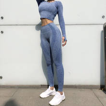 Women Seamless Yoga Top Fitness Sports Pants Gym Clothing Long Sleeve Crop Top Shirts High Waist Running Leggings Workout Pants 2024 - buy cheap