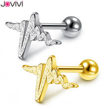 Jovivi brincos de cartilagem jovivi, aço inoxidável, 16ga, helix tragus, cartilagem, moda feminina, joia de piercing de orelha 2024 - compre barato