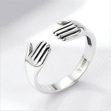 Новое поступление, модное обнимающее индивидуальное женское серебряное ювелирное изделие, креативные популярные открытые кольца с ладонью R399 2024 - купить недорого