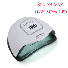 Lâmpada do prego para manicure 114w sun x5 max uv lâmpada led para secador de unhas para cura uv gel verniz prego ferramentas com sensor lcd display 2024 - compre barato