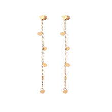 New Trendy Long Heart Drop Earrings For Women Small Heart Stainless Steel Tassel Earring Rose Gold Steel Fashion Jewelry Gifts 2024 - buy cheap