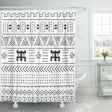 Black and White Tribal Ethnic Pattern Geometric Traditional African Shower Curtain Waterproof Polyester Fabric 60 x 72 Inches 2024 - buy cheap