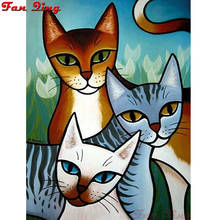 Cartoon Cat 5D DIY Diamond Painting Full Square /Round Rhinestone Embroidery Cross Stitch Mosaic Home Decoration Gift 2024 - buy cheap