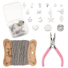 DIY Jewelry Set kit with Steel Pendants and Cable Chains Carbon Steel Jewelry Pliers Alloy Lobster Claw Clasps 2024 - buy cheap