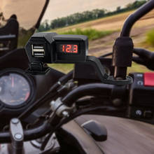 Cargador de teléfono móvil para motocicleta, adaptador de toma de corriente con espejo y voltímetro, accesorio impermeable, USB Dual 3.4A 2024 - compra barato