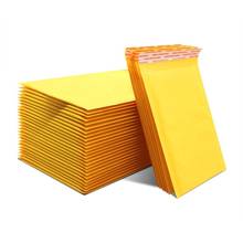 Embalagem anti-pressão com 100 unidades, sacolas amarelas para correio expresso com plástico bolha, à prova de choque 2024 - compre barato