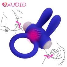 EXVOID кролик готовый вибратор кольцо Задержка эякуляции секс-игрушки для мужчин вибрирующий стимулятор клитора эластичный 2024 - купить недорого