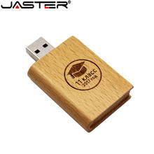 JASTER wooden book model usb flash drive pendrive 4gb 8gb 16gb 32gb 64gb memory stick pen drive metal over 1 pcs free LOG 2024 - buy cheap