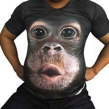 Camiseta masculina de harajuku, camiseta de manga curta com estampa 3d de hip hop e engraçada, "orangthings" 2024 - compre barato