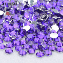 JUNAO 4 5 6mm Violet Color Flat Back Rhinestone Loose Nail Art Stone Round Resin Gems Decorative Crystal Strass For Clothing 2024 - buy cheap