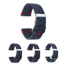 Onthelevel pulseira de relógio de camurça, 18mm 20mm 22mm 24mm cinza preto azul marrom cáqui, pulseira de relógio masculina 2024 - compre barato