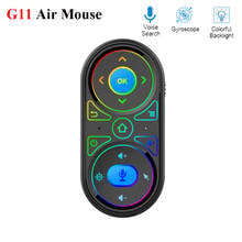 G11 rato de ar google voz microfone rgb retroiluminado giroscópio controle remoto ir aprendizagem 2.4g wilress recarregável mini remoto 2024 - compre barato