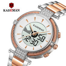 KADEMAN-relojes de cuarzo de lujo para mujer, pulsera informal a la moda, resistente al agua, con pantalla LED electrónica, regalo 2024 - compra barato