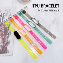 Mi Band 5 6 Bracelet Crystal Strap for Xiaomi Huami Amazfit Band 5 TPU Clear Transparent Writstband Replacement 2021 2024 - buy cheap