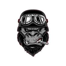 Creative 13cm X 8.7cm for Gorilla Biker Cartoon Car Stickers Helmet Motorcycle Sunscreen Vinyl JDM Bumper Trunk Truck Graphics 2024 - buy cheap