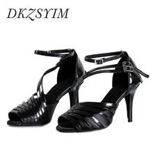 DKZSYIM Standard Latin Dance Shoes PU Women/Ladies Ballroom Salsa/Tango Dance Sandals Dance Wedding Shoes High Heels 6-10CM Soft 2022 - buy cheap