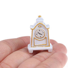 1:12 Dollhouse Miniature Accessories Retro  Small White Pendulum Table Clock Miniature Furniture Model 2024 - buy cheap