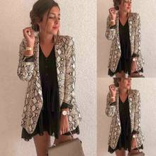 Fashion Womens Blazers Snake Skin Long Sleeve Blazer Coat Slim Casual Business Blazer Suit Jacket Coat Outwear 2024 - buy cheap