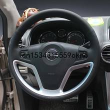 For Opel Antara Insignia Astra DIY Hand Sewn Leather Steering Wheel Cover Car Accessories 2024 - buy cheap