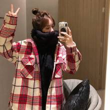 2019 New ladies fashion small fragrance style Crude tweed autumn and winter coat jacket women's straight loose wild woolen coat 2024 - buy cheap