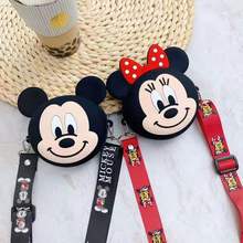 Disney-monedero de mickey mouse para mujer, bolsa bonita de almacenamiento de silicona con dibujos animados, monedero de minnie 2024 - compra barato