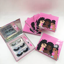 New Eyelash Book Packaging with Eyelash Tweezers 3 Pairs Different 3D 5D 25mm Mink Eyelashes Lashes Box 2024 - buy cheap