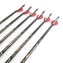 Carbon Arrow Spine 300 340 400 500 600 ID6.2mm Shaft Vanes Points Nock Compound Recurve Bow Longbow Hunting Archery 12PCS 2024 - buy cheap