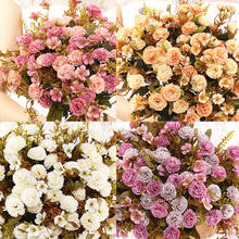 Buquê de flores lilás artificial em seda, 1 maço para decoração de casa, festa de casamento, artesanato 2024 - compre barato