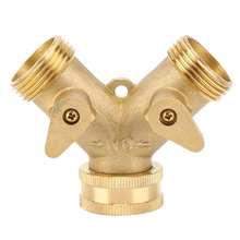 3/4 Inch 2-Way Garden Hose Splitter Garden Brass Water Connector with Valve US Standard Garden Tool 2024 - buy cheap