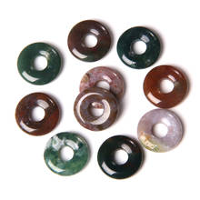 18 MM Polished Indian Agat Beads Pendant For Necklace Wholesale Large Hole Natural Polished Stone Bead DIY Making Jewelry Earing 2024 - buy cheap