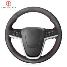 LQTENLEO Black Genuine Leather Car Steering Wheel Cover For Vauxhall Mokka X 2012-2019 Ampera Astra Cascada Meriva Insignia 2024 - buy cheap